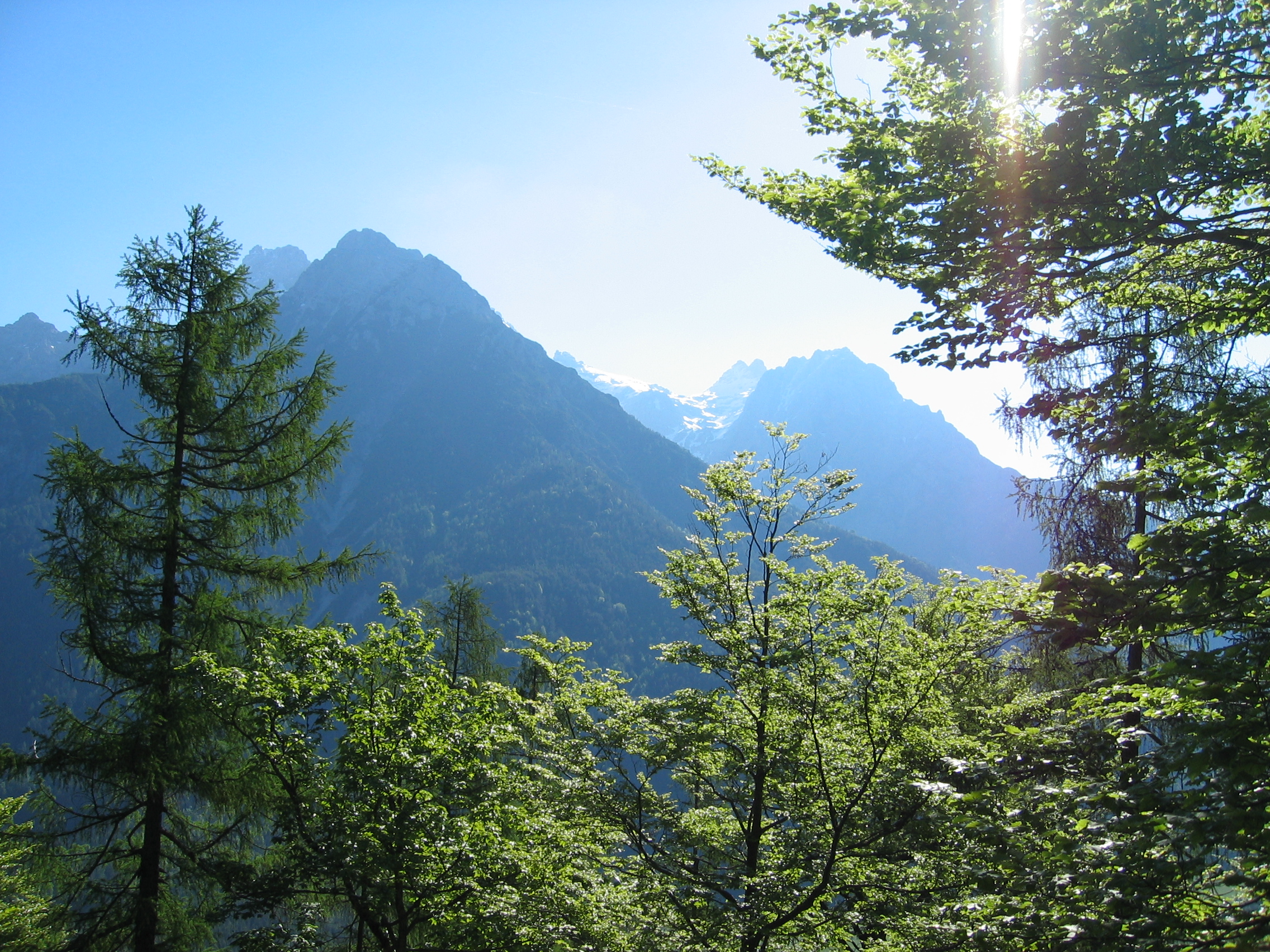 Durchblick zu den Loferer Steinbergen