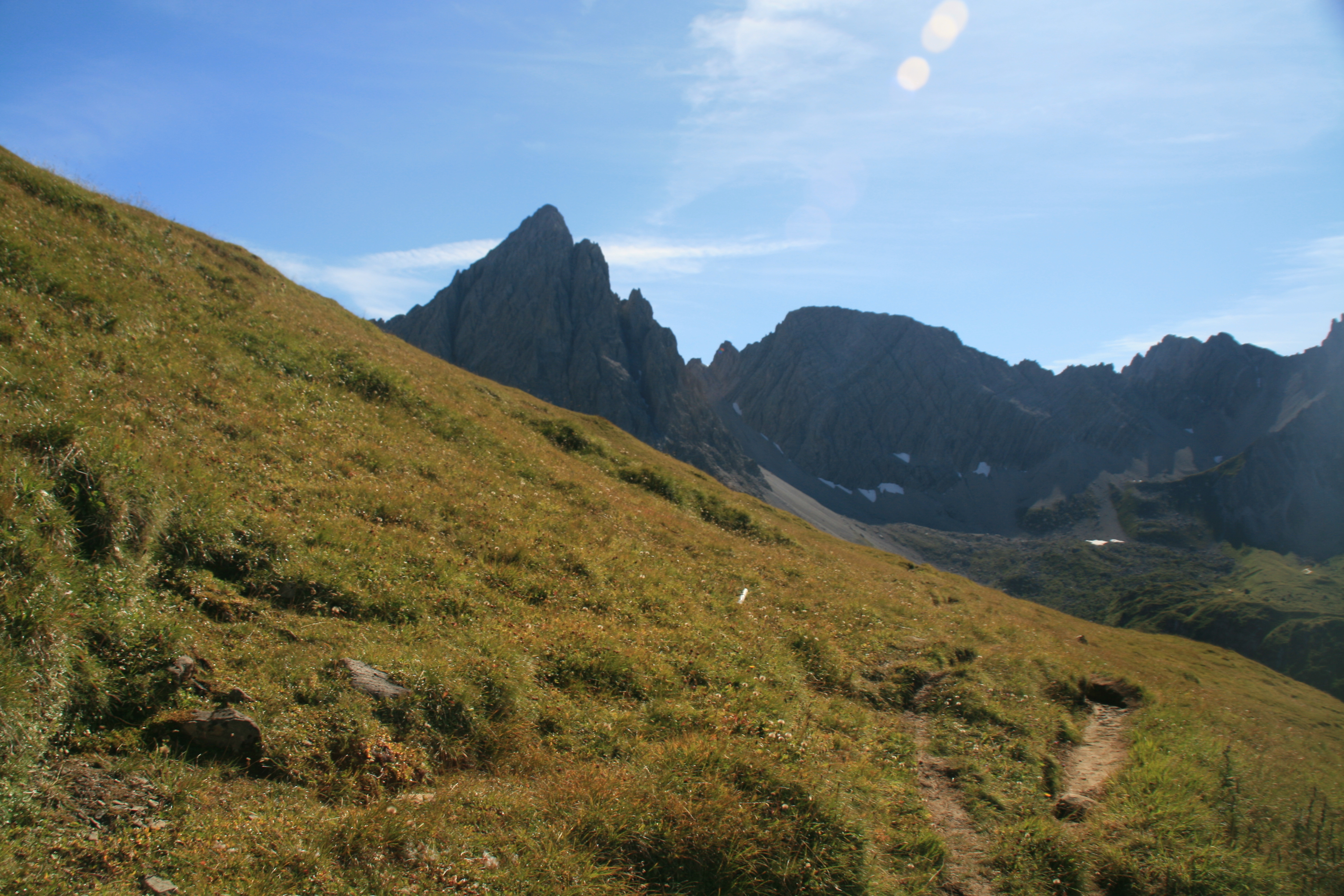 Abstieg vom Galtseitejoch, Dremelspitze