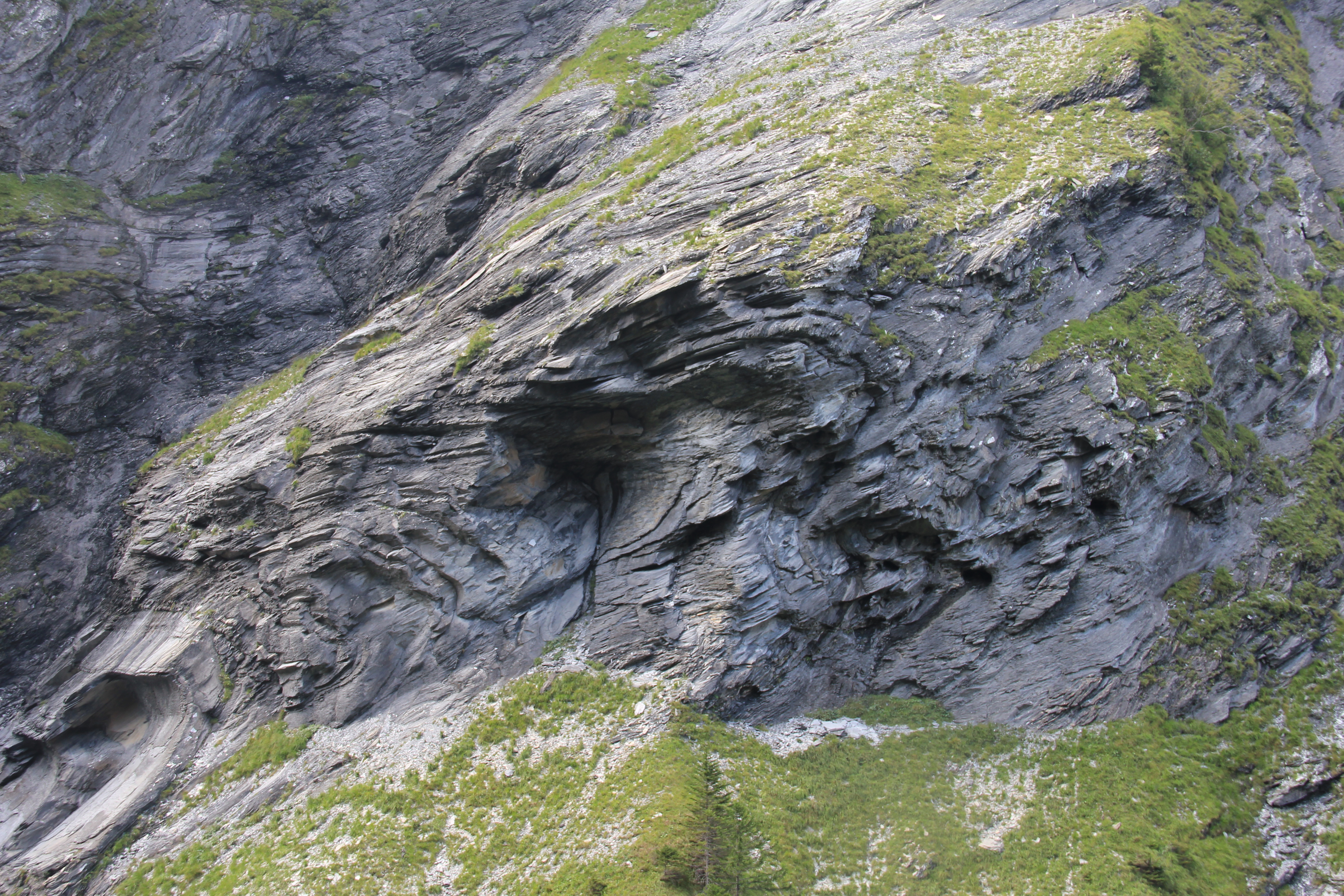 Interessante Felsstrukturen auf der Westseite der Schlucht